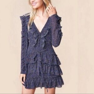 Sugarlips Blue Ruffle Tiered Mini Dress Size Small